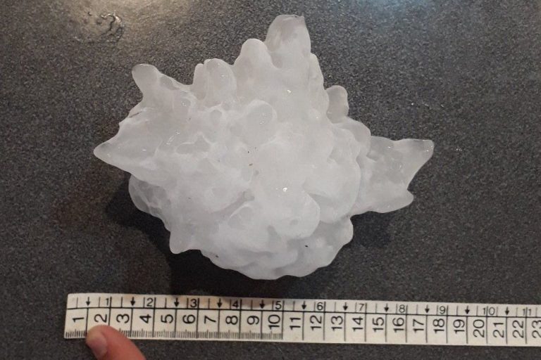 Granizo con una anchura máxima de 23 centímetros: récord en Argentina
