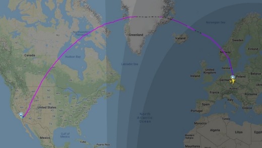 Ruta de vuelo QF6006 desde Dresden, Alemania a Victorville, Estados Unidos.