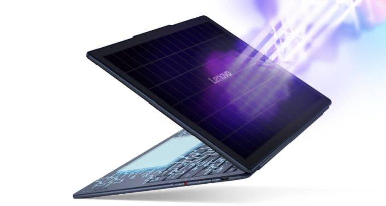Lenovo presentó una computadora ultradelgada que se carga con energía solar