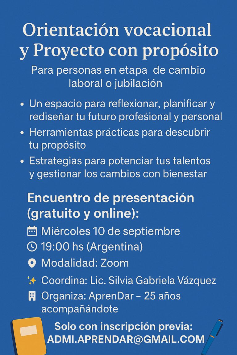 Orientación vocacional y Proyecto con propósito